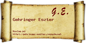 Gehringer Eszter névjegykártya